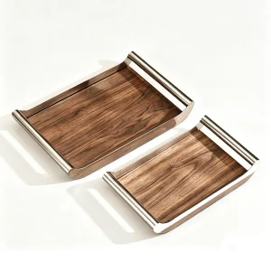 Retro Walnut Wood Serving Tray